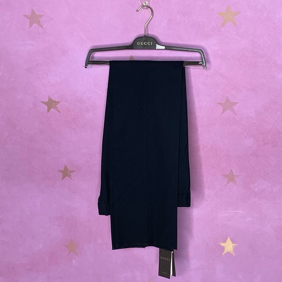 NWT Gucci Uniform Size 44 Black Wool Dress Pants Made In Bulgaria Hanger & Bag - Picture 2 of 16